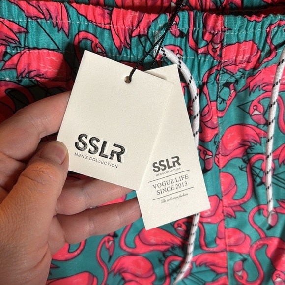NWT SSLR Mens Swim Trunks Quick Dry with Mesh Lining Flamingo Size 40 XXL - Picture 12 of 16